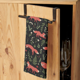 Woodland Fox Botanical Pattern Theedoek