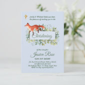 Woodland Fox Boys Christening Invites (Staand voorkant)