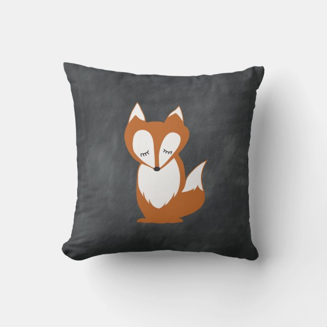 Woodland Fox Chalkboard pillow Kussen (Voorkant)