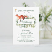 Woodland Fox Christening Invitations Baptême (Debout devant)