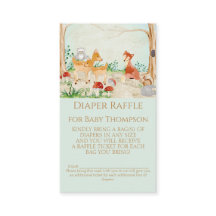 Woodland Fox Deer Diaper Raffle Gender Neutral