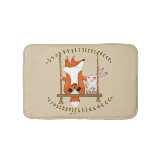 Woodland Fox en Bunny Swing Badmat (Voorkant)