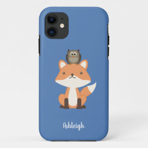Woodland Fox en Owl Blue Custom iPhone 11 Hoesje