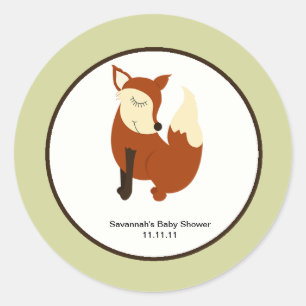 Woodland Fox Favor Stickers 3 inch