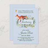 Woodland Fox garçons Christening Invitations Baptê (Devant / Derrière)