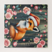 Woodland fox in Christmas hat jigsaw puzzle (Horizontal)