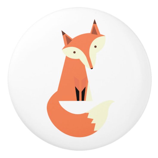 Woodland Fox Keramische Knop (Voorkant)