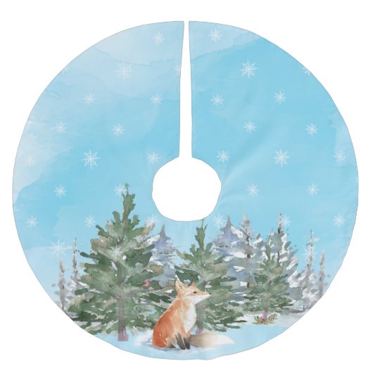 Woodland Fox Kerstmis Kerstboom Rok (Voorkant)