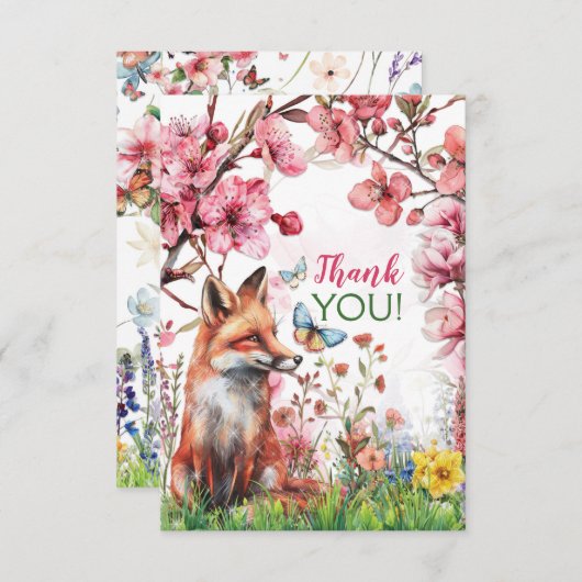 Woodland Fox Merci Notes (Devant / Derrière)