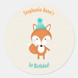 Woodland Fox met ballonnen Ronde Sticker