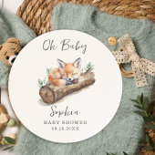 Woodland Fox Neutral Oh Baby Shower Invitation