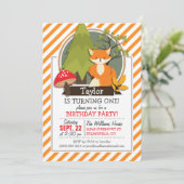 Woodland Fox; Oranje en witte strepen Kaart (Staand voorkant)