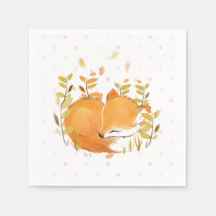Woodland Fox Party Decor Paper Napkins Servet