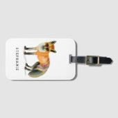 Woodland Fox Waterverf Custom Bagagelabel (Voorkant (horizontaal))
