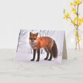 Woodland Fox-wenskaart Kaart (Gele Bloem)