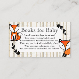 Woodland Fox & White Birch Trees Book Request Informatiekaartje