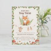 Woodland foxy baby shower kaart (Staand voorkant)