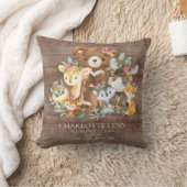 Woodland Friends Baby Birth Stats Coussin (Couverture)