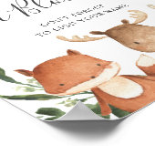 Woodland Friends Baby shower Decorate a Block Sign Poster (Hoek)