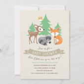 Woodland Friends Baby shower Invite Kaart (Voorkant)