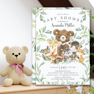Woodland Friends Baby shower Kaart
