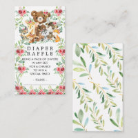 Woodland Friends Baby shower Luier Raffle ticket