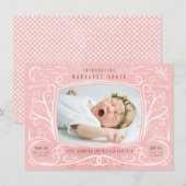 Woodland Friends Faire-part de naissance Girl (Devant / Derrière)