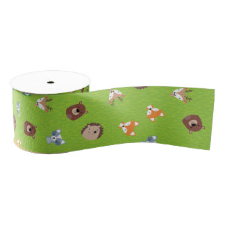 Woodland Friends - Fox Beer Raccoon Hedegel Deer Grosgrain Lint