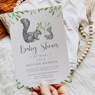 Woodland Friends Grey Squirrel Baby shower per Mai Kaart