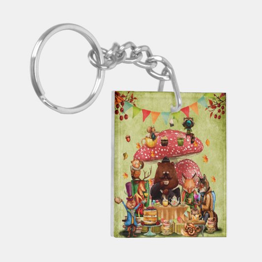 Woodland Friends in Teatime in Forest Sleutelhanger (Voorkant Links)