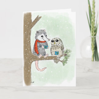 Woodland Friends kerstfeestdag Kaart