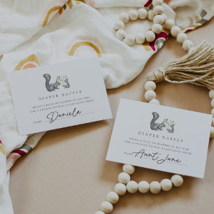 Woodland Friends Luier Raffle Ticket Kaarten