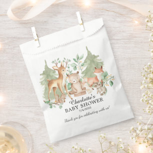 Woodland Friends Neutral Baby shower Favor Bag Bedankzakje