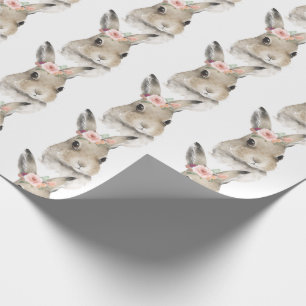 Woodland Friends Waterverf Floral Deer Cute Cadeaupapier