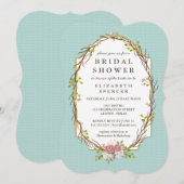 Woodland Garden Wreath Invitation de la douche nup (Devant / Derrière)