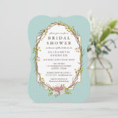 Woodland Garden Wreath Invitation de la douche nup (Debout devant)