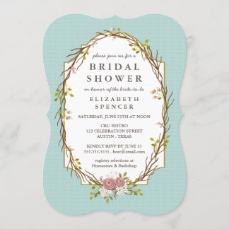 Woodland Garden Wreath Invitation de la douche nup