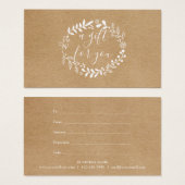 Woodland Garland Rustic Kraft Certificat cadeau (Devant & derrière)