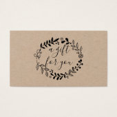 Woodland Garland Rustic Kraft Certificat cadeau (Devant)