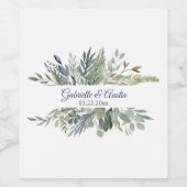 Woodland gebladerte bruiloft gunst wijn etiket (Enkel label)