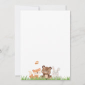 Woodland Gender Neutral Baby shower Invitation Kaart (Achterkant)