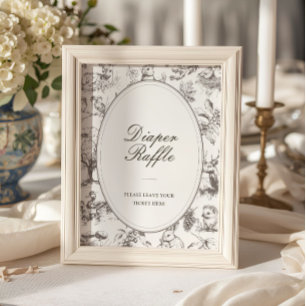 Woodland Geschetste Baby Shower Luier Raffle Poster