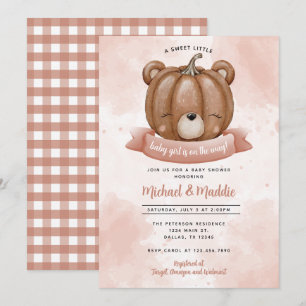 Woodland Girl Beer Pumpkin Baby shower Uitnodiging