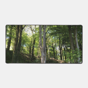 Woodland Glade Dappled in zonlicht op een Bureaumat