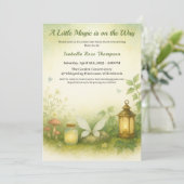 Woodland Glow Baby Shower Invitation | Firefly Jar (Debout devant)