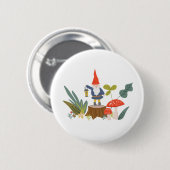 Woodland Gnome Ronde Button 5,7 Cm (Voorkant /achterkant)