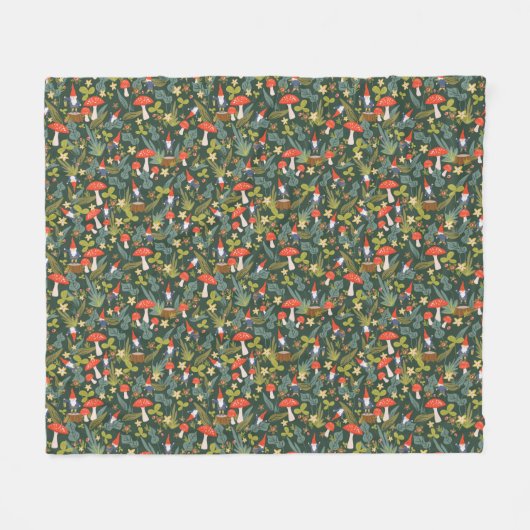 Woodland Gnomes Fleece Deken (Voorkant (Horizontaal))