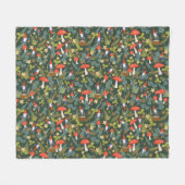 Woodland Gnomes & Mushrooms Fleece Deken (Voorkant (Horizontaal))