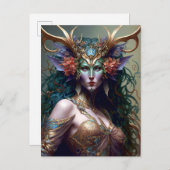 Woodland Goddess Fantasy Art Briefkaart (Voorkant / Achterkant)