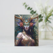 Woodland Goddess Fantasy Art Briefkaart (Staand voorkant)